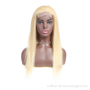 613 Blonde Human Hair Lace Closure Wig 100% Human Hair Straight Glueless Cuticle Aligned Hair Lace Front Wigs